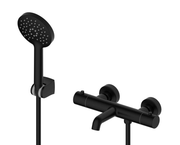 Hades Baño-Ducha Termostático Negro Mate
