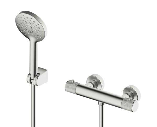 Hades Ducha Termostático Moleteada Inox