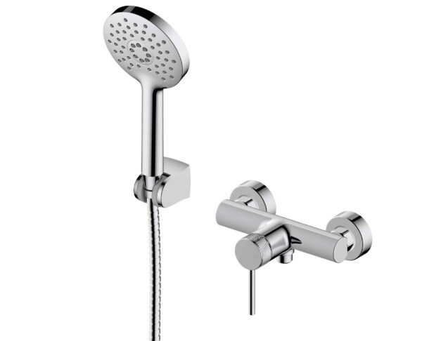 Hades Ducha Moleteada Cromo