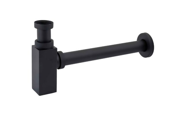 Sifón Cuadrado Lavabo Negro Mate
