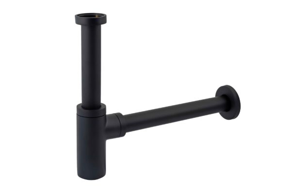 Sifón Cilíndrico Lavabo Negro Mate