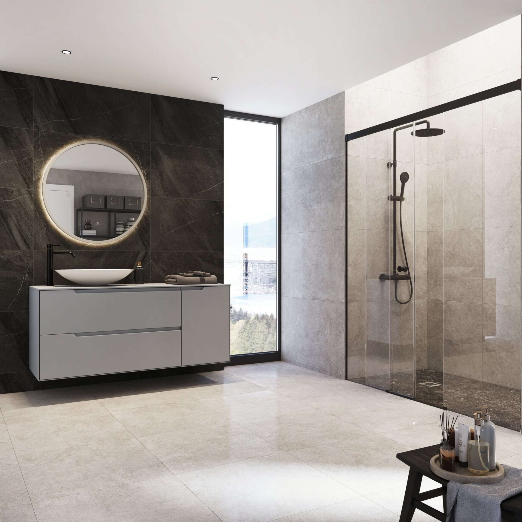 Ambiente baño color gris Ambiente baño color gris