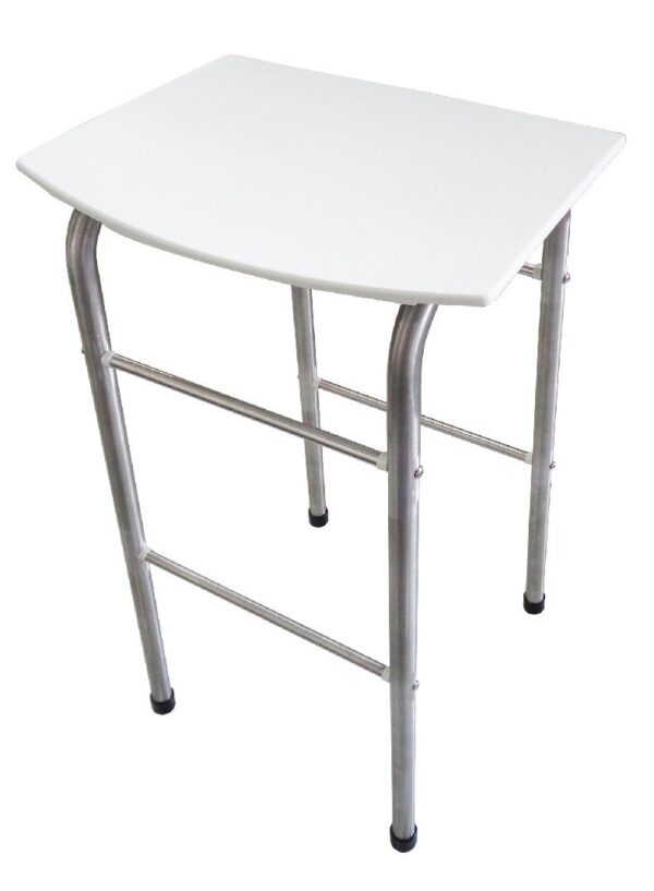 banqueta ducha inox blanco