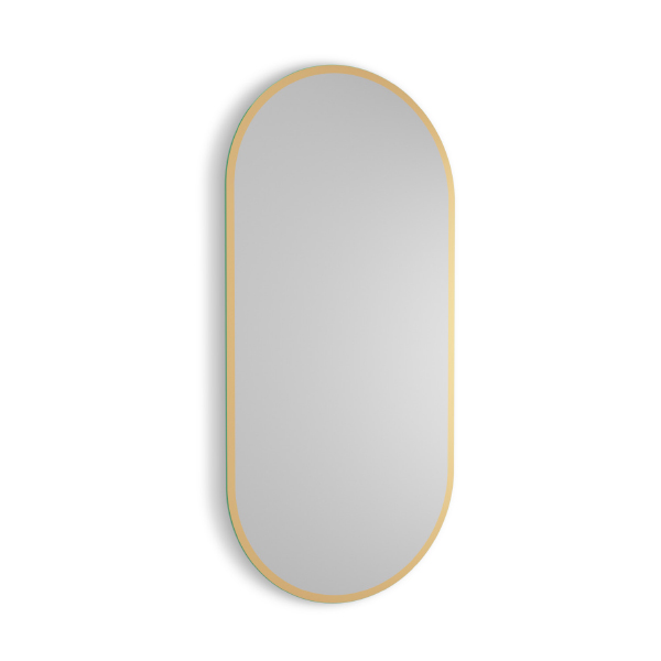 ESPEJO OVAL CON CONTORNO ORO