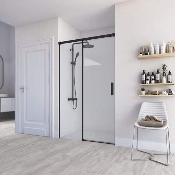 Core corredera 1F+1C negro mate