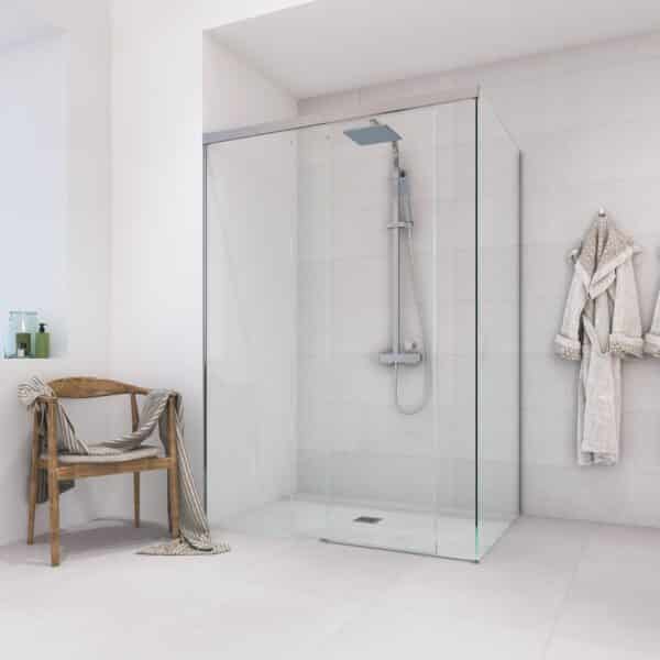 Top corredera con lateral 1F + 1C plata brillo