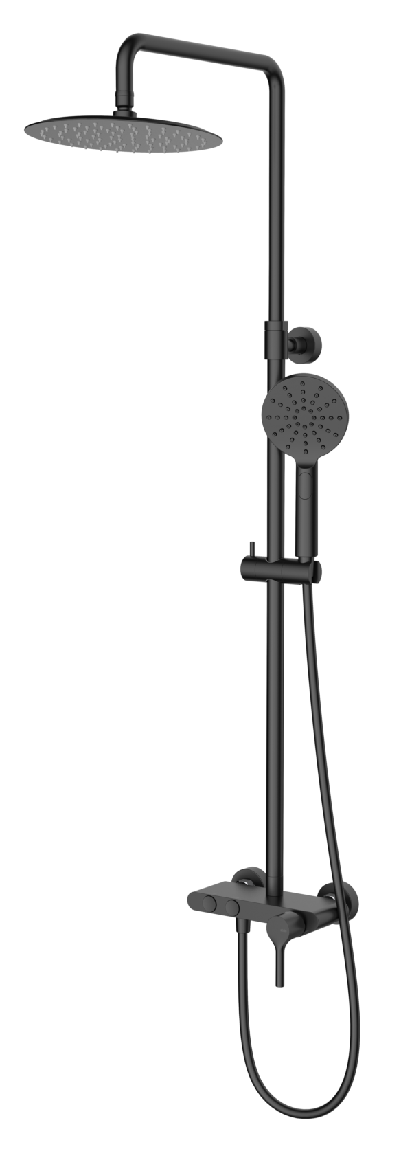 Conjunto Monomando Hades con repisa Negro Mate