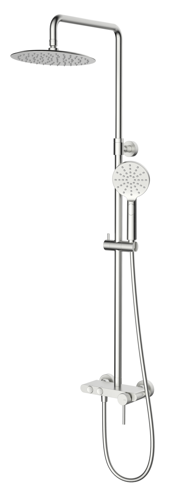 Conjunto Monomando Hades con repisa moleteada Inox