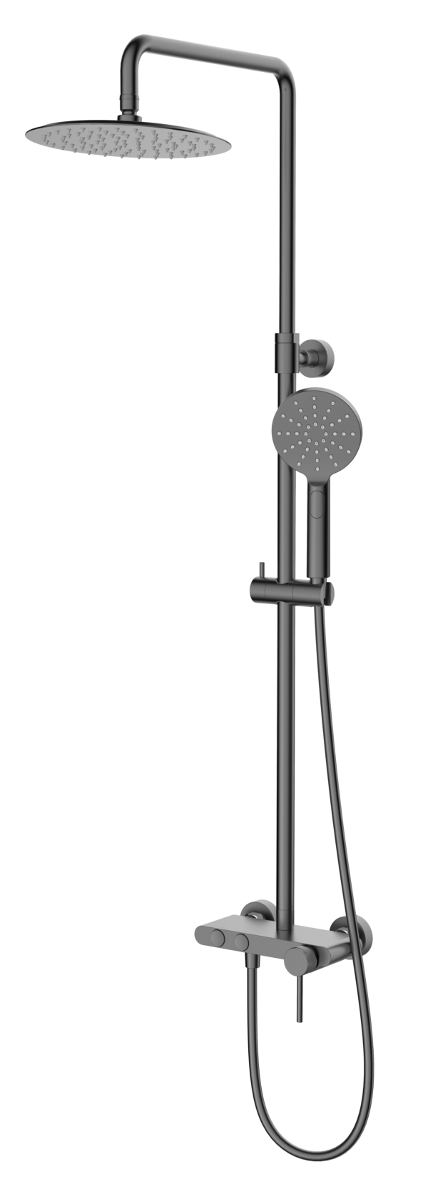 Conjunto Monomando Hades con repisa moleteada Gun Metal