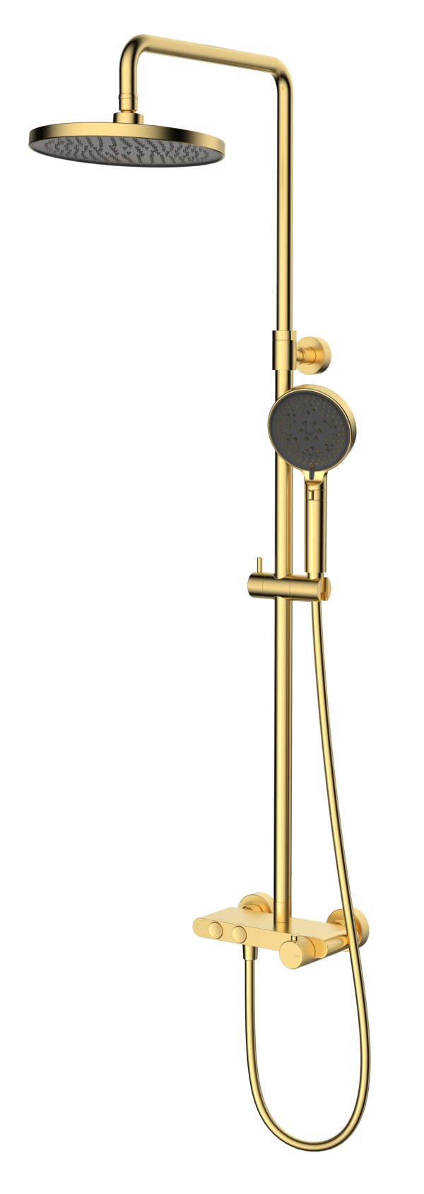 Conjunto Termostático Hades con repisa moleteada Oro