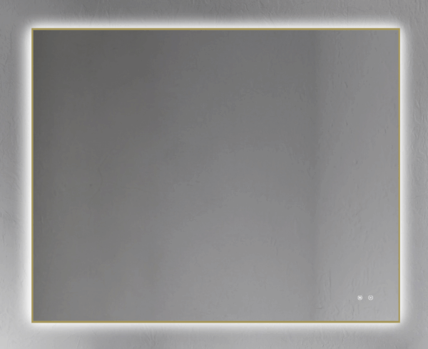 ESPEJO RECTANGULAR CON CONTORNO ORO RETROILUMINADO DOBLE TOUCH