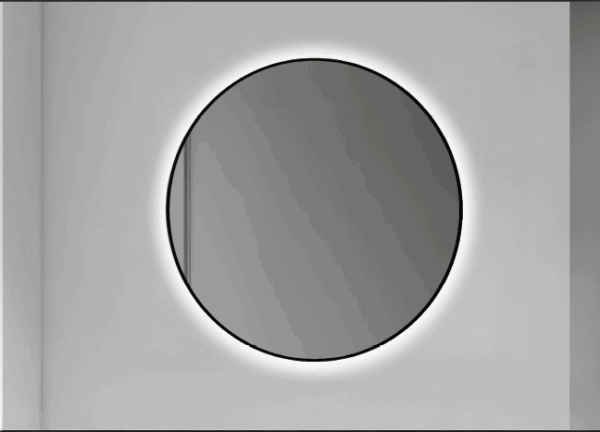 ESPEJO REDONDO CON CONTORNO NEGRO RETROILUMINADO SIN TOUCH