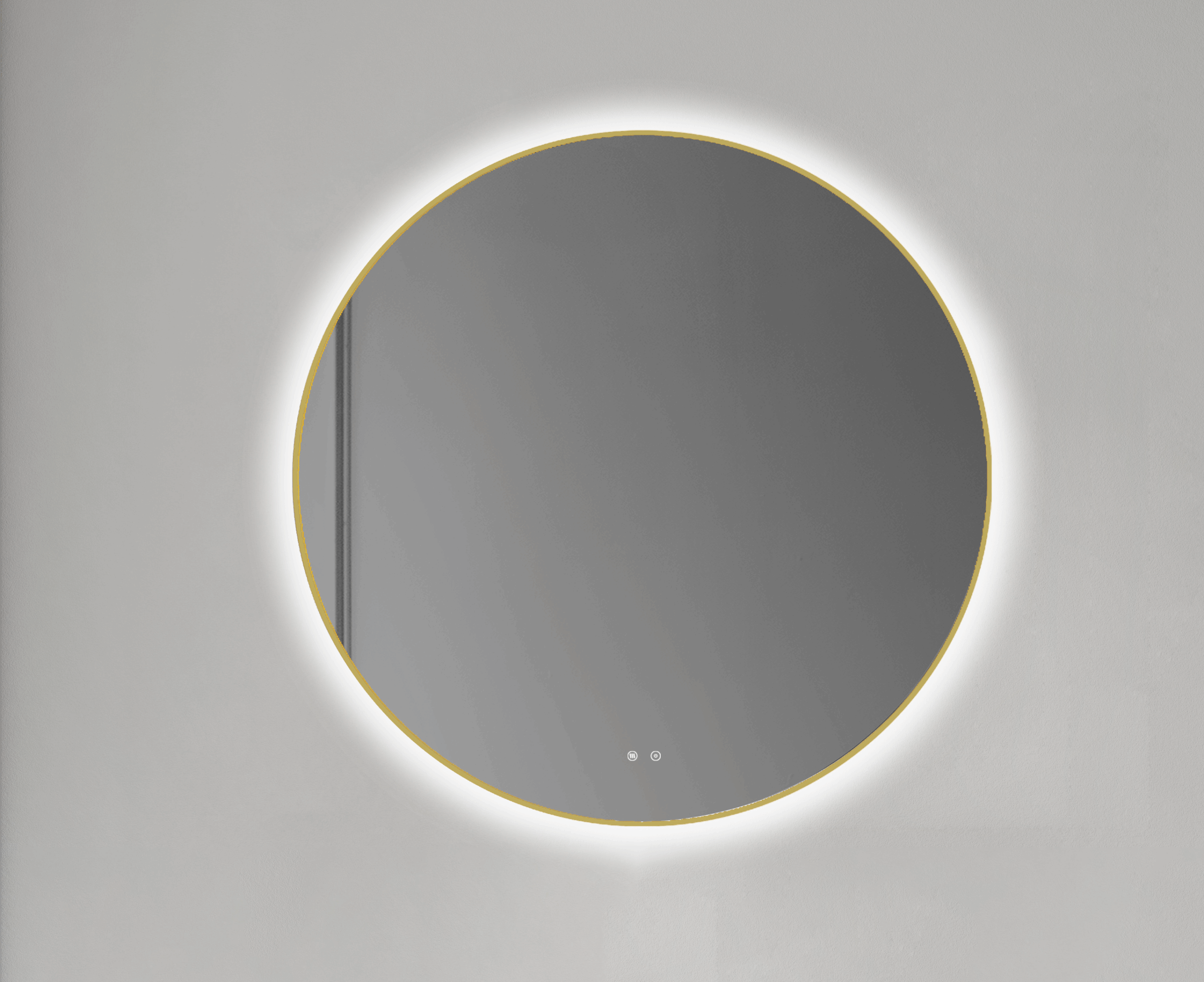 ESPEJO REDONDO CON CONTORNO ORO RETROILUMINADO DOBLE TOUCH