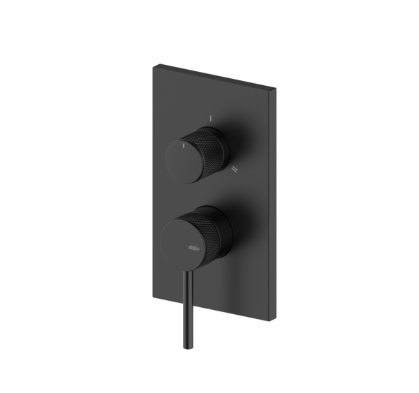 HADES MONOMANDO EMPOTRADO CUADRADO 2-3V MOLETEADO NEGRO