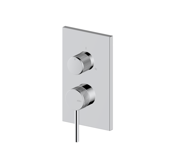 HADES MONOMANDO EMPOTRADO CUADRADO 2-3V  MOLETEADO CROMO