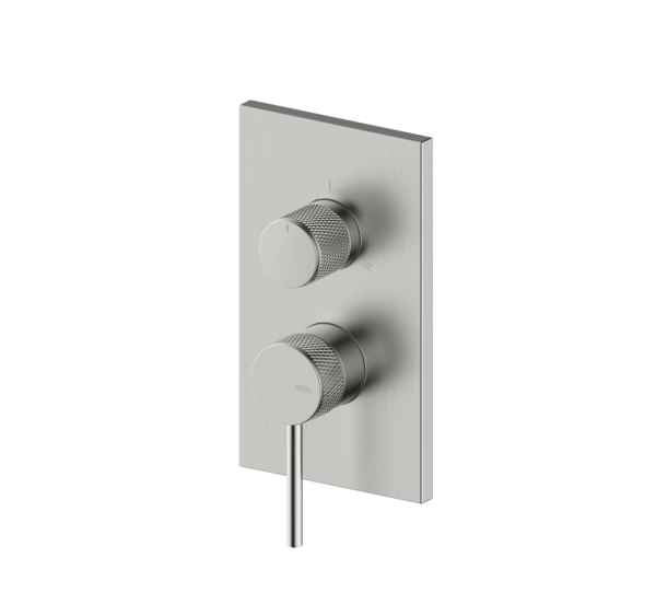 HADES MONOMANDO EMPOTRADO CUADRADO 2-3V MOLETEADO INOX