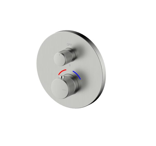 HADES MEZCLADOR TERMOSTÁTICO EMPOTRADO REDONDO 2-3V MOLETEADO INOX