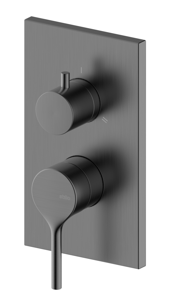 HADES MONOMANDO EMPOTRADO CUADRADO 2-3V GUN METAL