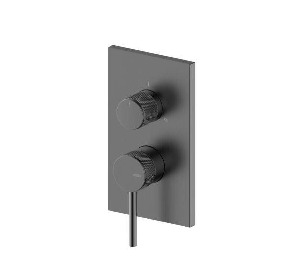 HADES MONOMANDO EMPOTRADO CUADRADO 2-3V MOLETEADO GUN METAL