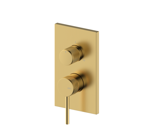 HADES MONOMANDO EMPOTRADO CUADRADO 2-3V MOLETEADO ORO