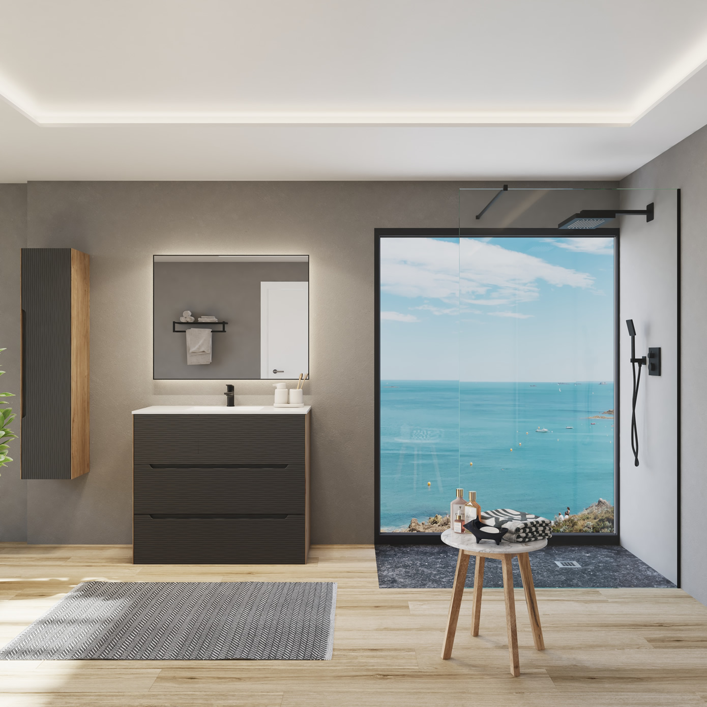 Espejo cuadrado de baño con luz Espejos de baño