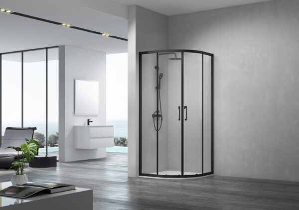 Tempo semicircular corredera 2F+2C negro mate