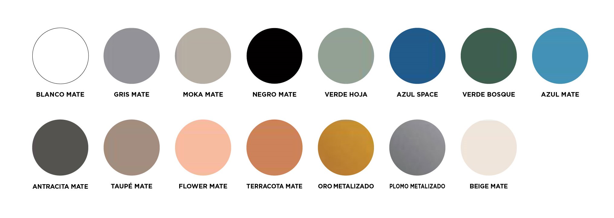 Gama de colores lavabos