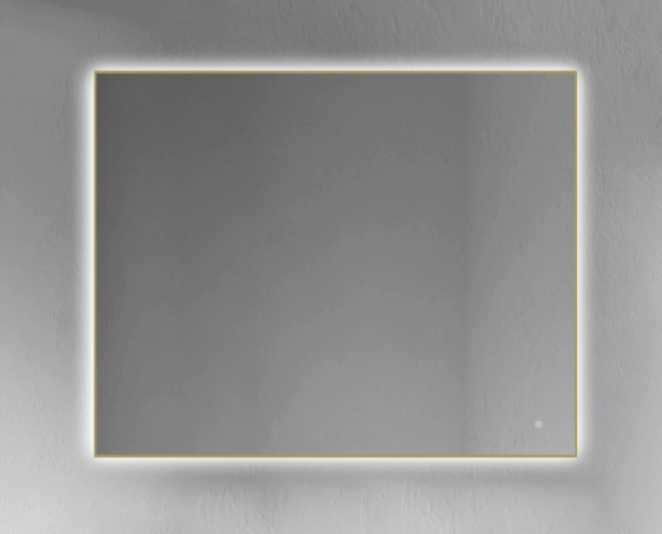 ESPEJO RECTANGULAR CON CONTORNO ORO RETROILUMINADO UN TOUCH (ON/OFF)