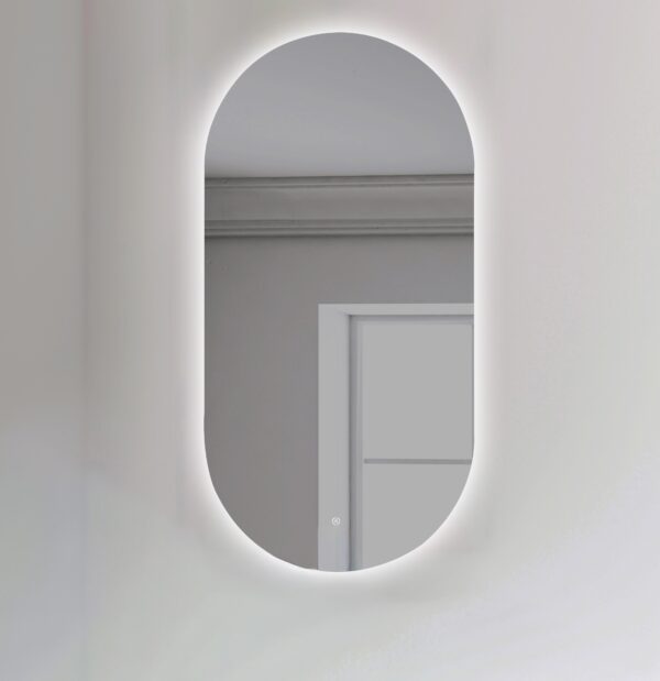 ESPEJO OVAL RETROILUMINADO UN TOUCH (ON/OFF)
