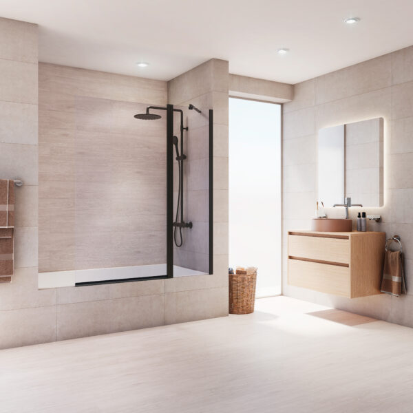 Core frontal bañera abatible 1F + 1P negro mate