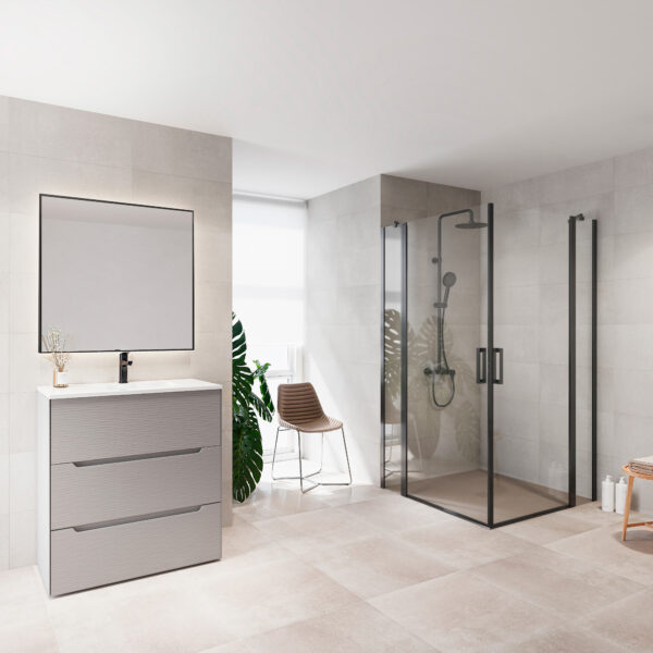 Core angular abatible 2P + 2F negro mate