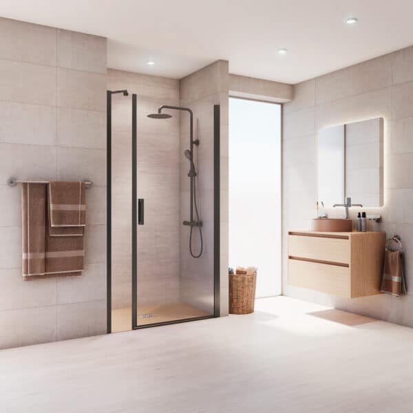 Core Frontal Abatible 1F + 1P cierre a fijo negro mate