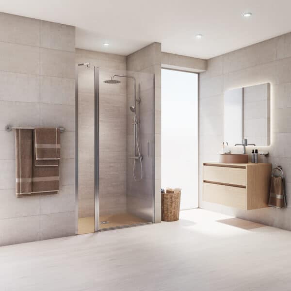 Core Frontal Abatible 1F + 1P cierre a pared plata brillo