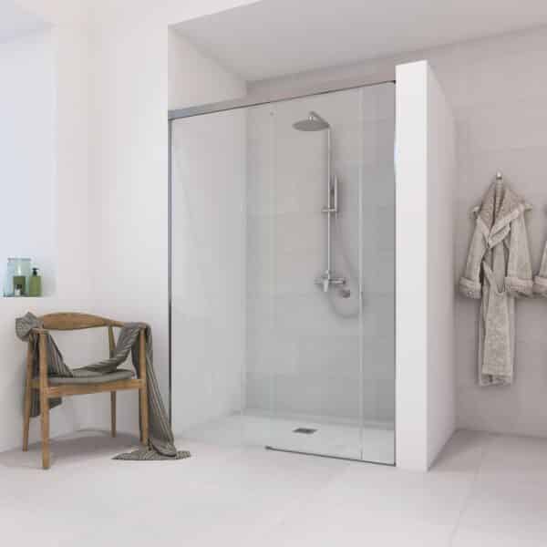 Top corredera 1F + 1C plata mate